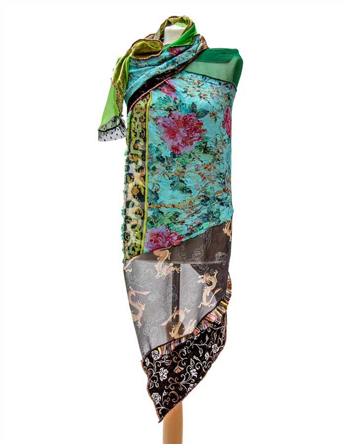 Seidentuch Pastellig mit Sariband - Kleider von Ewa Kuich