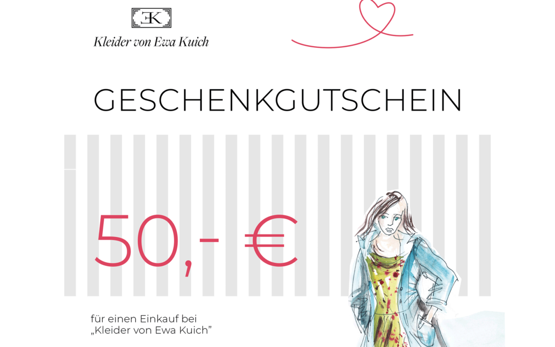 Gutscheine für den Einkauf im Modeatelier Kleider von Ewa Kuich – Das perfekte Geschenk!